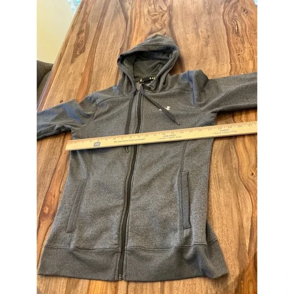 Under Armour Women's Gray Semi Fitted Full Zip Hoodie Sweatshirt SM - Picture 6 of 11